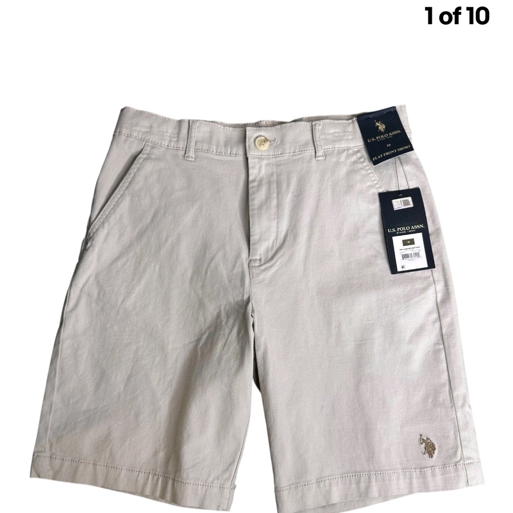 Polo by Ralph Lauren BOYS Cream Flat Front Shorts